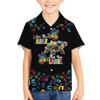 Autism Awareness Month Neurodiversity Family Matching Off The Shoulder Long Sleeve Dress and Hawaiian Shirt 2nd April See The Able Not The Label