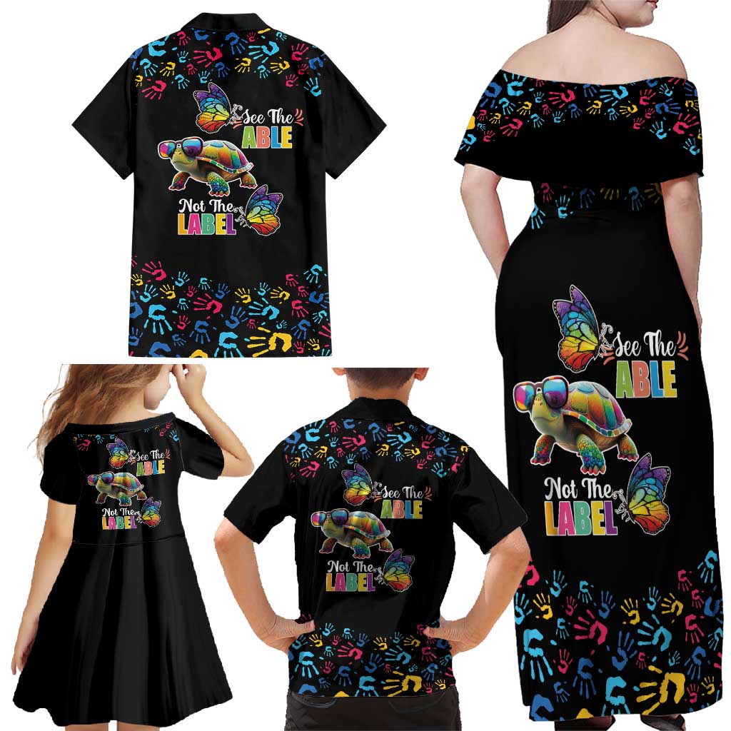 Autism Awareness Month Neurodiversity Family Matching Off Shoulder Maxi Dress and Hawaiian Shirt 2nd April See The Able Not The Label