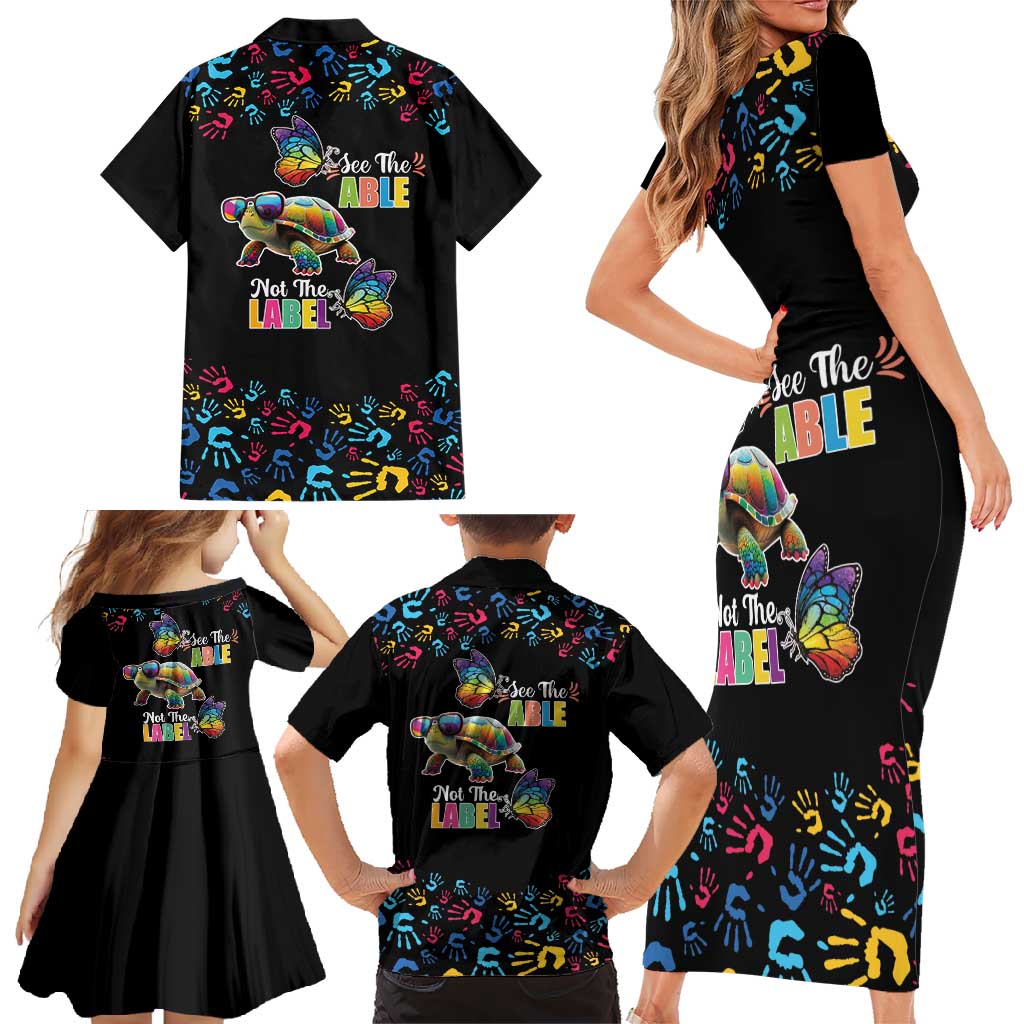 Autism Awareness Month Neurodiversity Family Matching Short Sleeve Bodycon Dress and Hawaiian Shirt 2nd April See The Able Not The Label