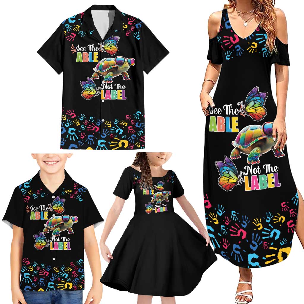 Autism Awareness Month Neurodiversity Family Matching Summer Maxi Dress and Hawaiian Shirt 2nd April See The Able Not The Label