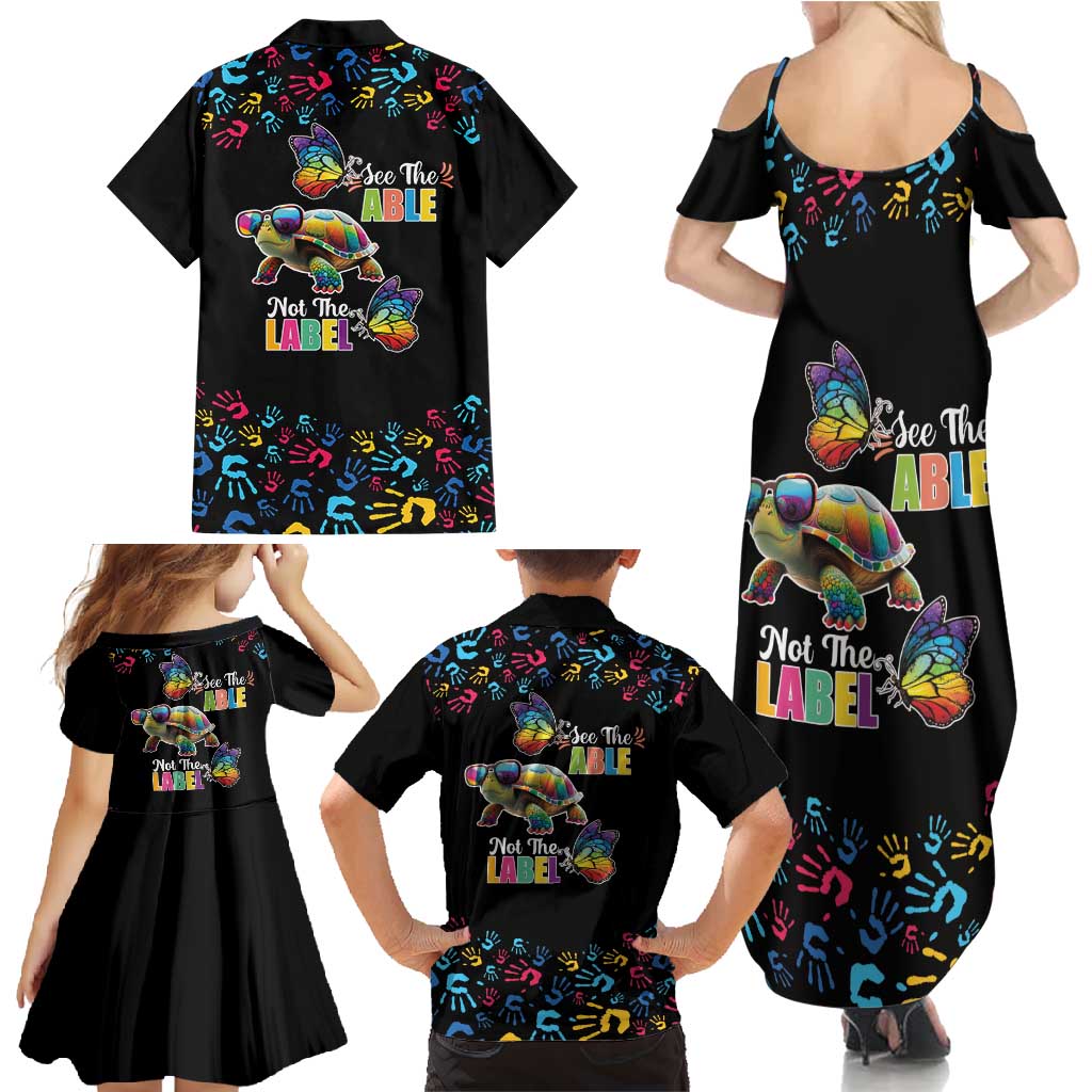 Autism Awareness Month Neurodiversity Family Matching Summer Maxi Dress and Hawaiian Shirt 2nd April See The Able Not The Label
