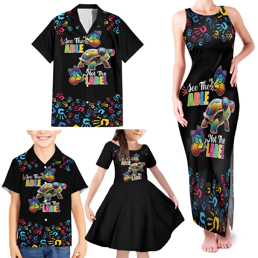 Autism Awareness Month Neurodiversity Family Matching Tank Maxi Dress and Hawaiian Shirt 2nd April See The Able Not The Label