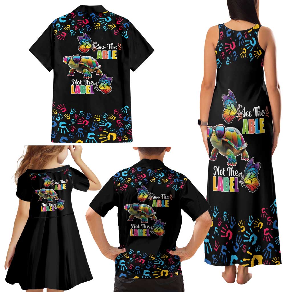 Autism Awareness Month Neurodiversity Family Matching Tank Maxi Dress and Hawaiian Shirt 2nd April See The Able Not The Label