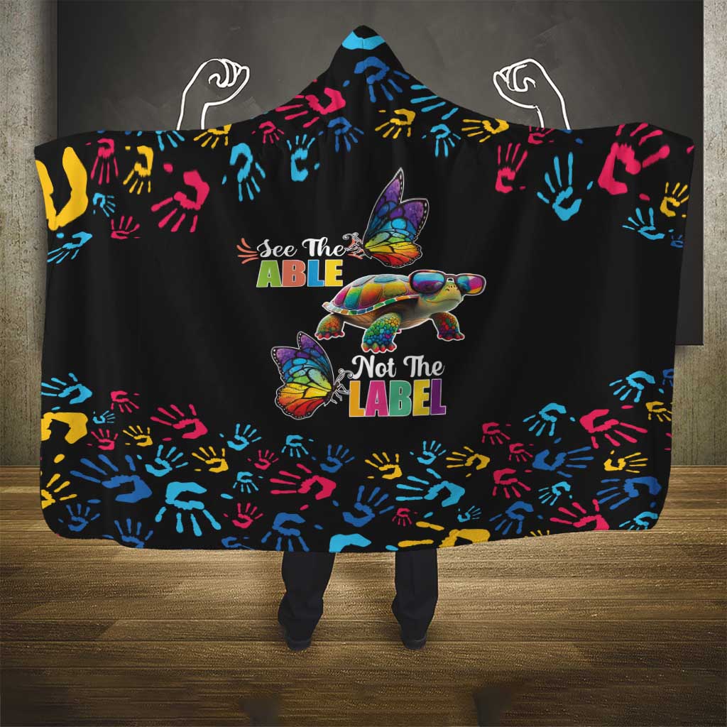 Autism Awareness Month Neurodiversity Hooded Blanket 2nd April See The Able Not The Label