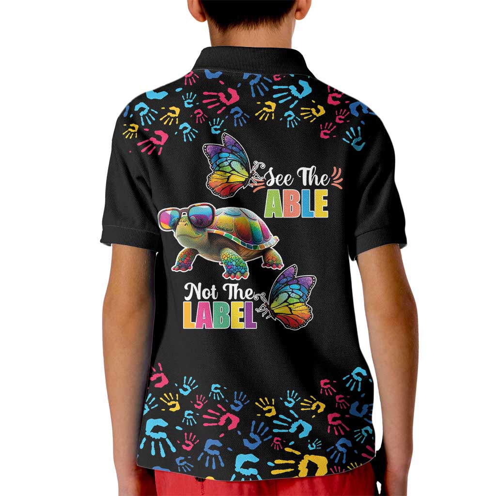 Autism Awareness Month Neurodiversity Kid Polo Shirt 2nd April See The Able Not The Label