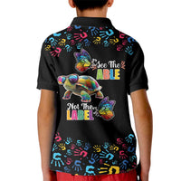 Autism Awareness Month Neurodiversity Kid Polo Shirt 2nd April See The Able Not The Label