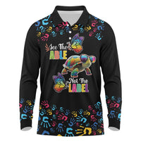 Autism Awareness Month Neurodiversity Long Sleeve Polo Shirt 2nd April See The Able Not The Label
