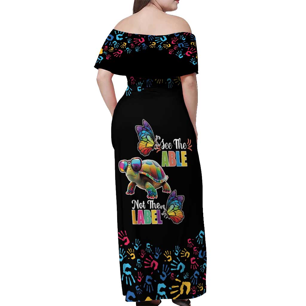 Autism Awareness Month Neurodiversity Off Shoulder Maxi Dress 2nd April See The Able Not The Label