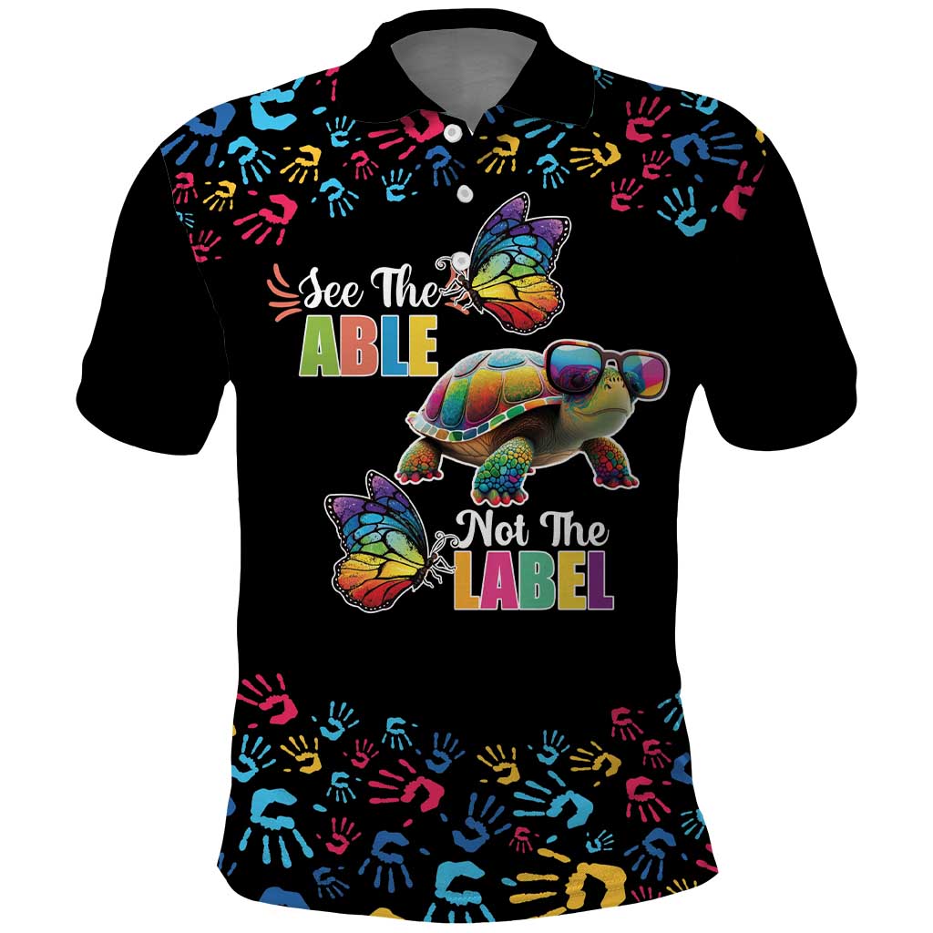 Autism Awareness Month Neurodiversity Polo Shirt 2nd April See The Able Not The Label