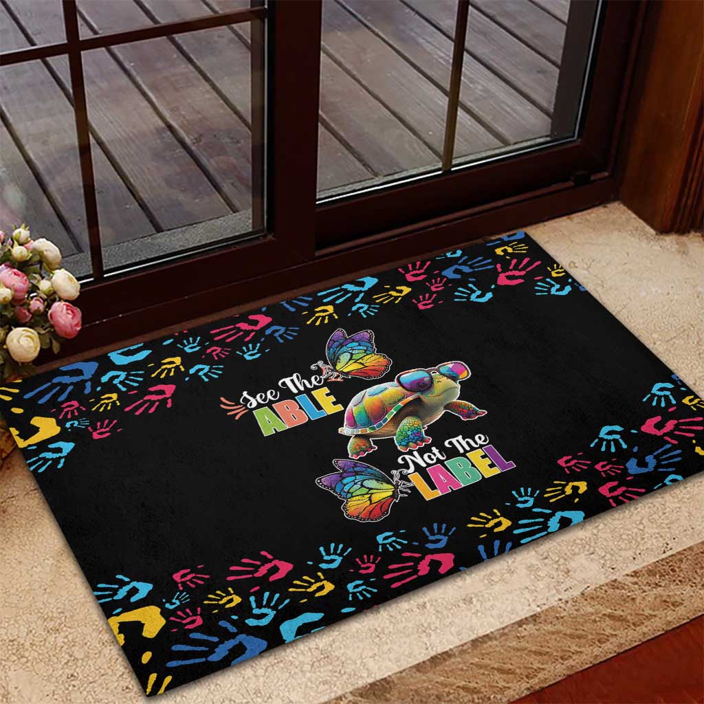 Autism Awareness Month Neurodiversity Rubber Doormat 2nd April See The Able Not The Label