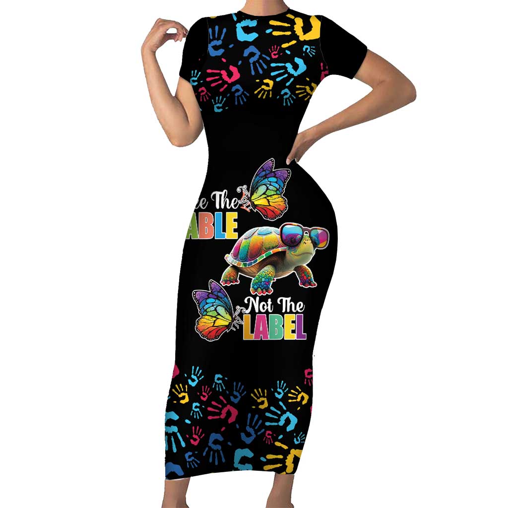 Autism Awareness Month Neurodiversity Short Sleeve Bodycon Dress 2nd April See The Able Not The Label