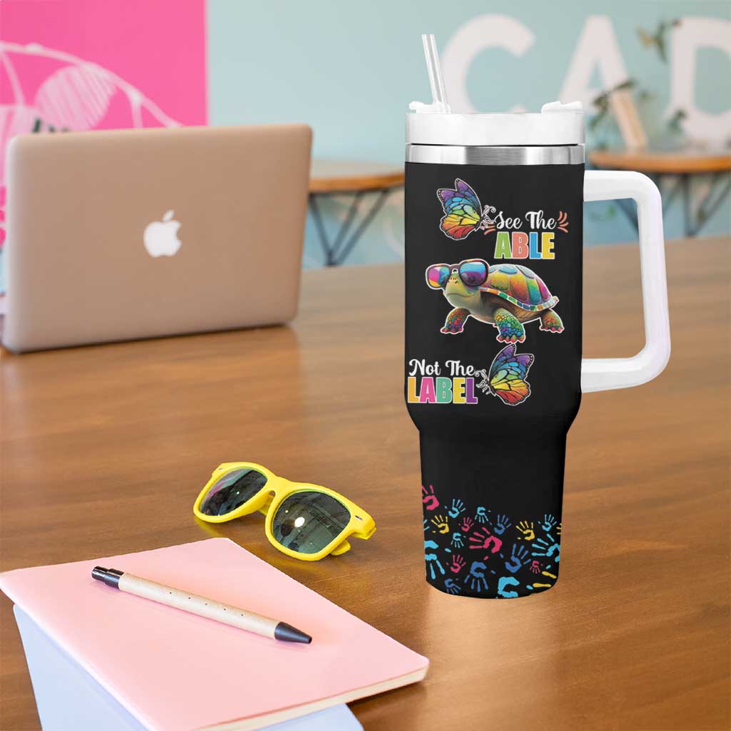 Autism Awareness Month Neurodiversity Tumbler With Handle 2nd April See The Able Not The Label