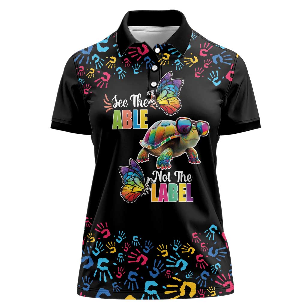 Autism Awareness Month Neurodiversity Women Polo Shirt 2nd April See The Able Not The Label