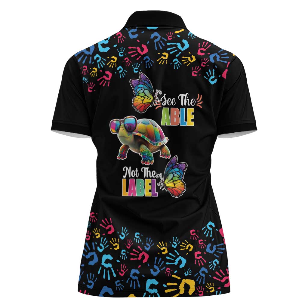 Autism Awareness Month Neurodiversity Women Polo Shirt 2nd April See The Able Not The Label