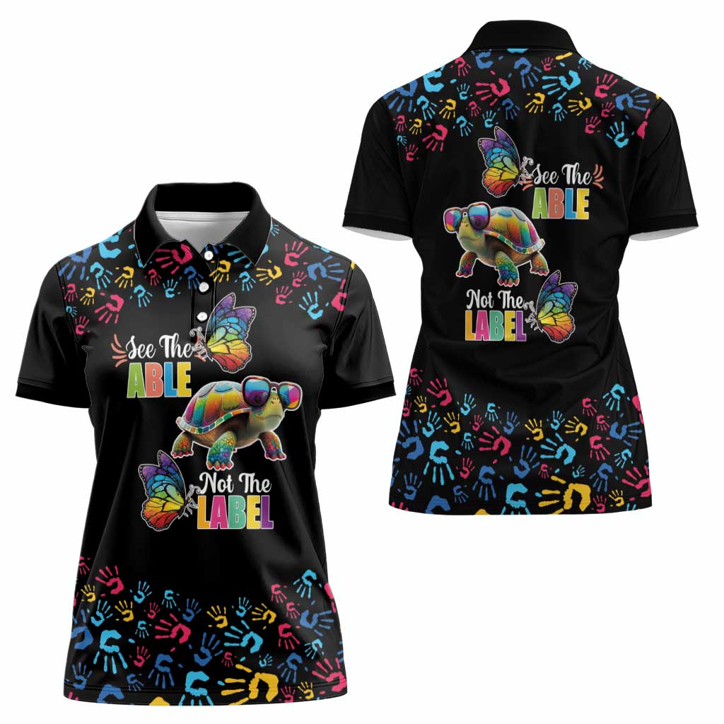 Autism Awareness Month Neurodiversity Women Polo Shirt 2nd April See The Able Not The Label