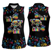 Autism Awareness Month Neurodiversity Women Sleeveless Polo Shirt 2nd April See The Able Not The Label