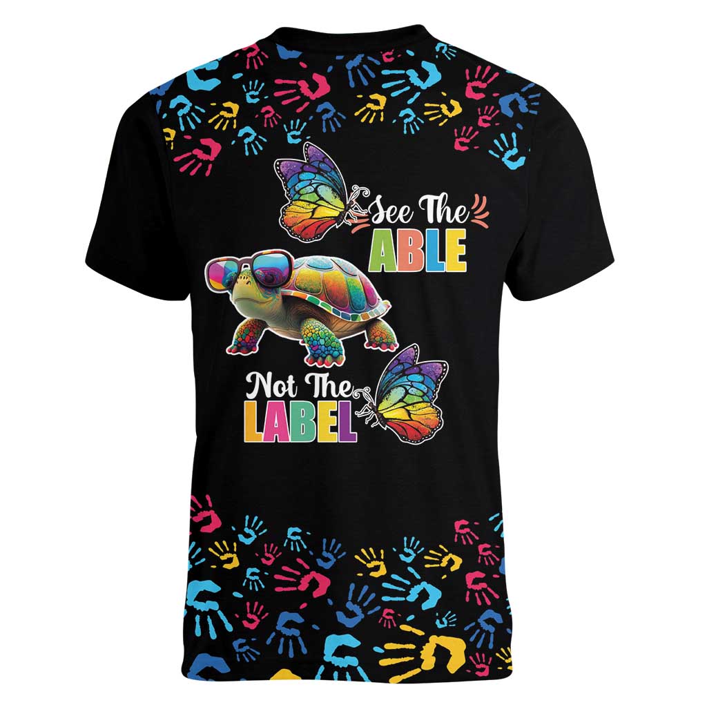 Autism Awareness Month Neurodiversity Women V-Neck T-Shirt 2nd April See The Able Not The Label