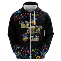 Autism Awareness Month Neurodiversity Zip Hoodie 2nd April See The Able Not The Label