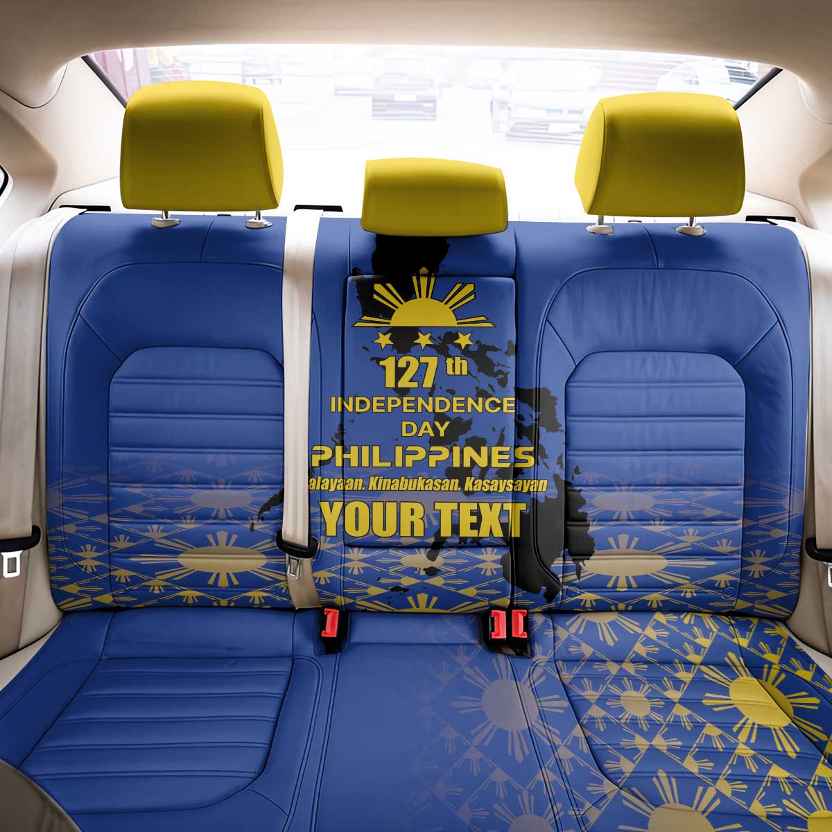 Philippines Independence Day Back Car Seat Cover Kalayaan Kinabukasan Kasaysayan