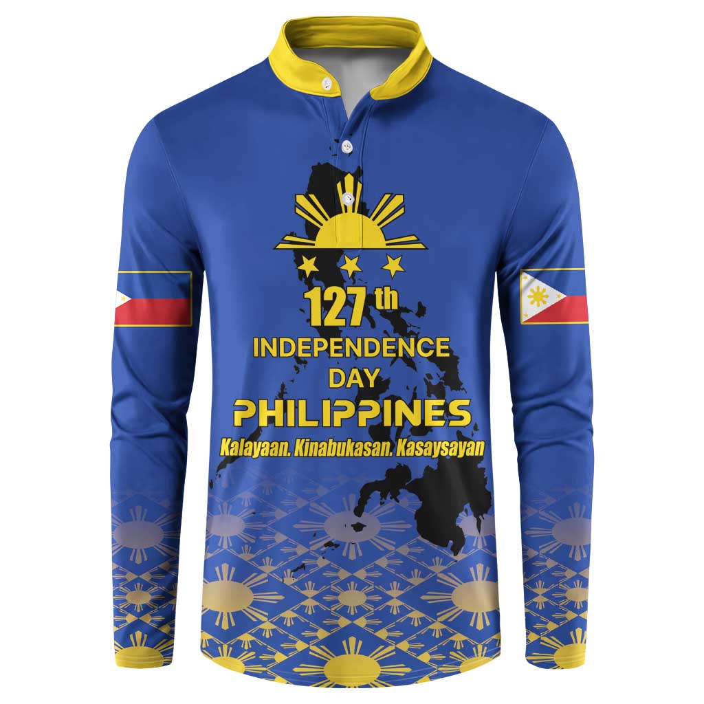 Philippines Independence Day Button Sweatshirt Kalayaan Kinabukasan Kasaysayan