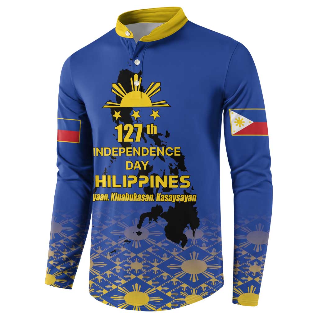 Philippines Independence Day Button Sweatshirt Kalayaan Kinabukasan Kasaysayan