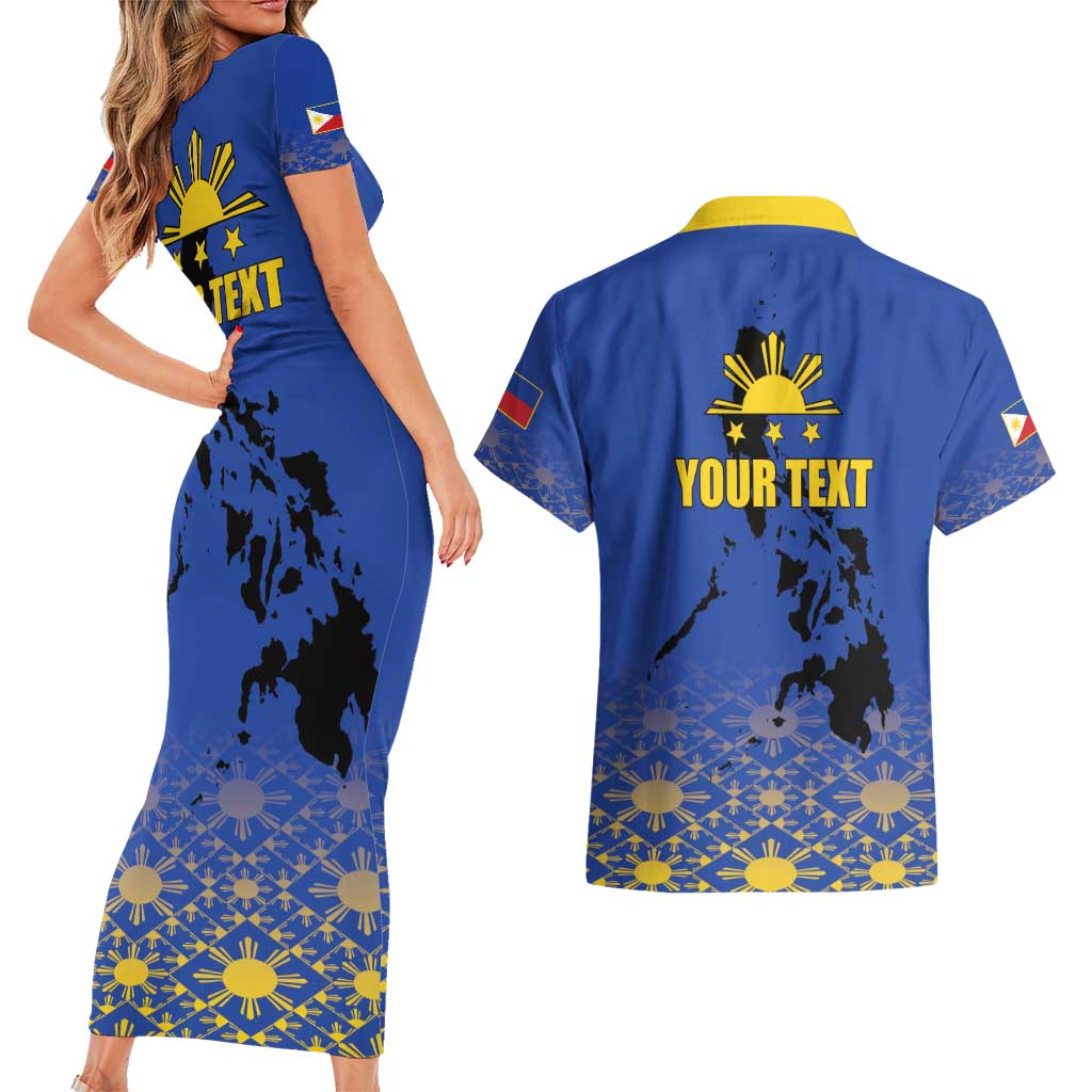 Philippines Independence Day Couples Matching Short Sleeve Bodycon Dress and Hawaiian Shirt Kalayaan Kinabukasan Kasaysayan