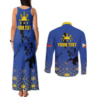 Philippines Independence Day Couples Matching Tank Maxi Dress and Long Sleeve Button Shirt Kalayaan Kinabukasan Kasaysayan