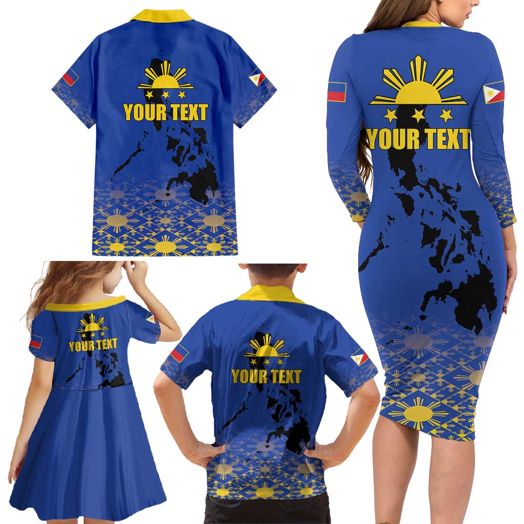 Philippines Independence Day Family Matching Long Sleeve Bodycon Dress and Hawaiian Shirt Kalayaan Kinabukasan Kasaysayan