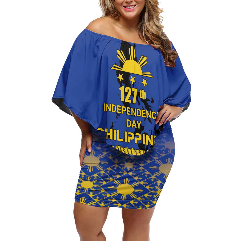 Philippines Independence Day Family Matching Off Shoulder Short Dress and Hawaiian Shirt Kalayaan Kinabukasan Kasaysayan