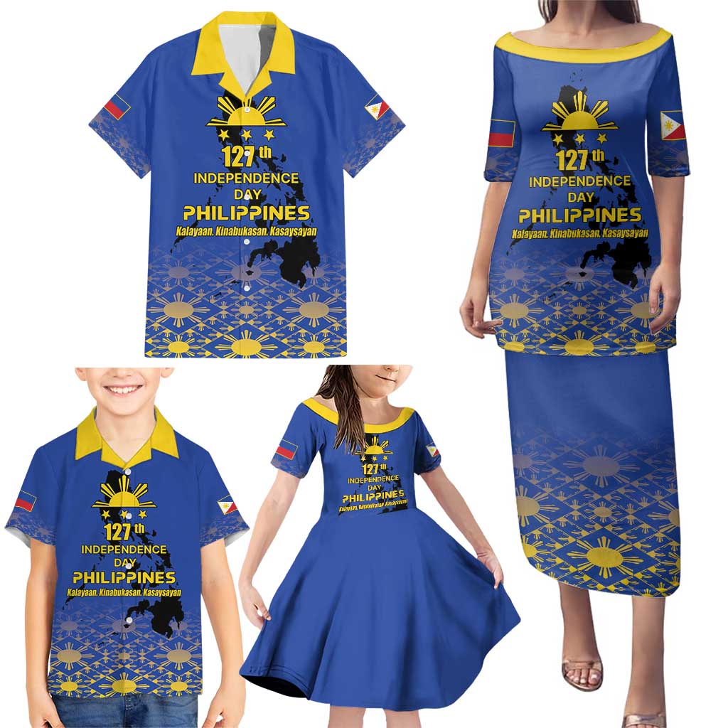 Philippines Independence Day Family Matching Puletasi and Hawaiian Shirt Kalayaan Kinabukasan Kasaysayan