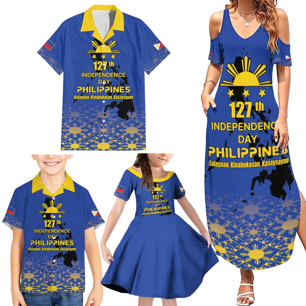 Philippines Independence Day Family Matching Summer Maxi Dress and Hawaiian Shirt Kalayaan Kinabukasan Kasaysayan