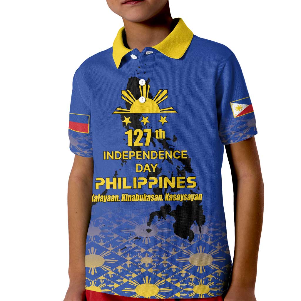 Philippines Independence Day Kid Polo Shirt Kalayaan Kinabukasan Kasaysayan