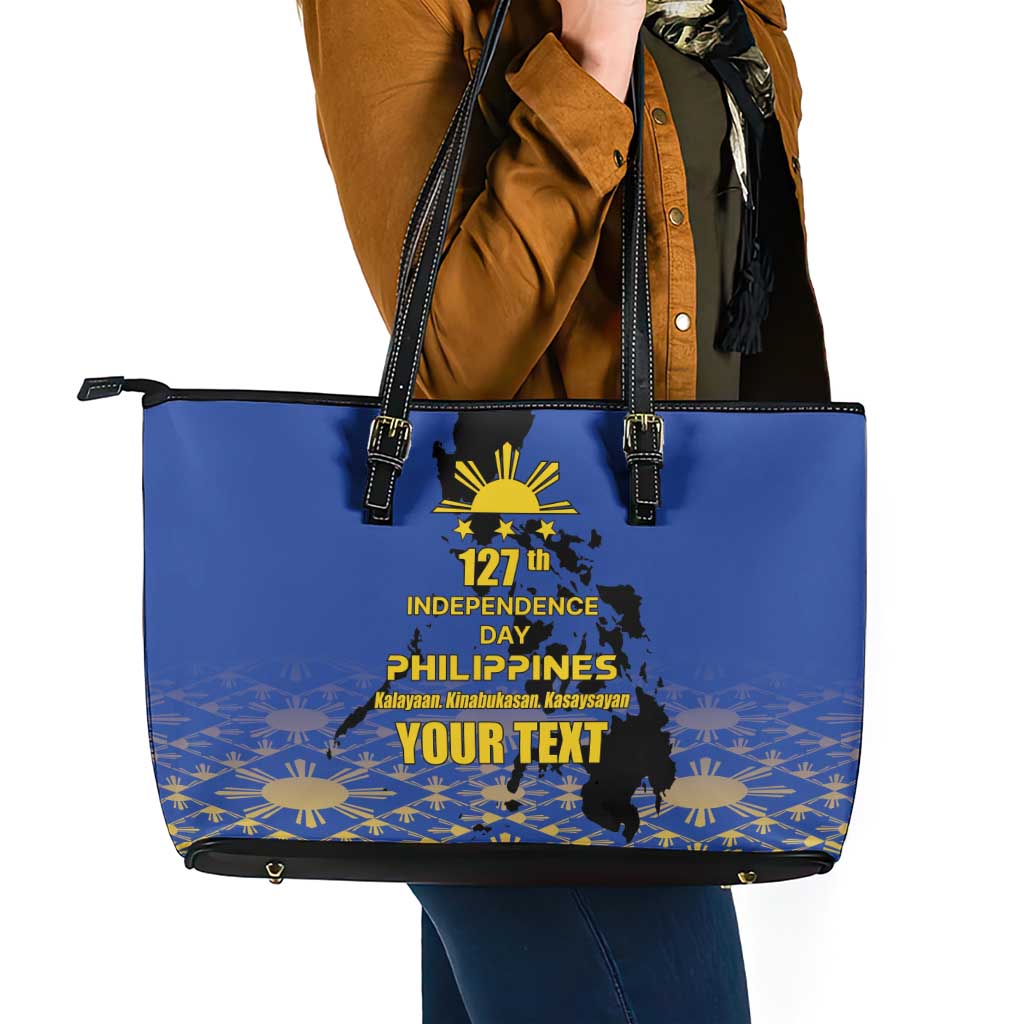 Philippines Independence Day Leather Tote Bag Kalayaan Kinabukasan Kasaysayan