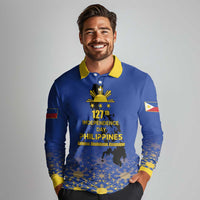 Philippines Independence Day Long Sleeve Polo Shirt Kalayaan Kinabukasan Kasaysayan