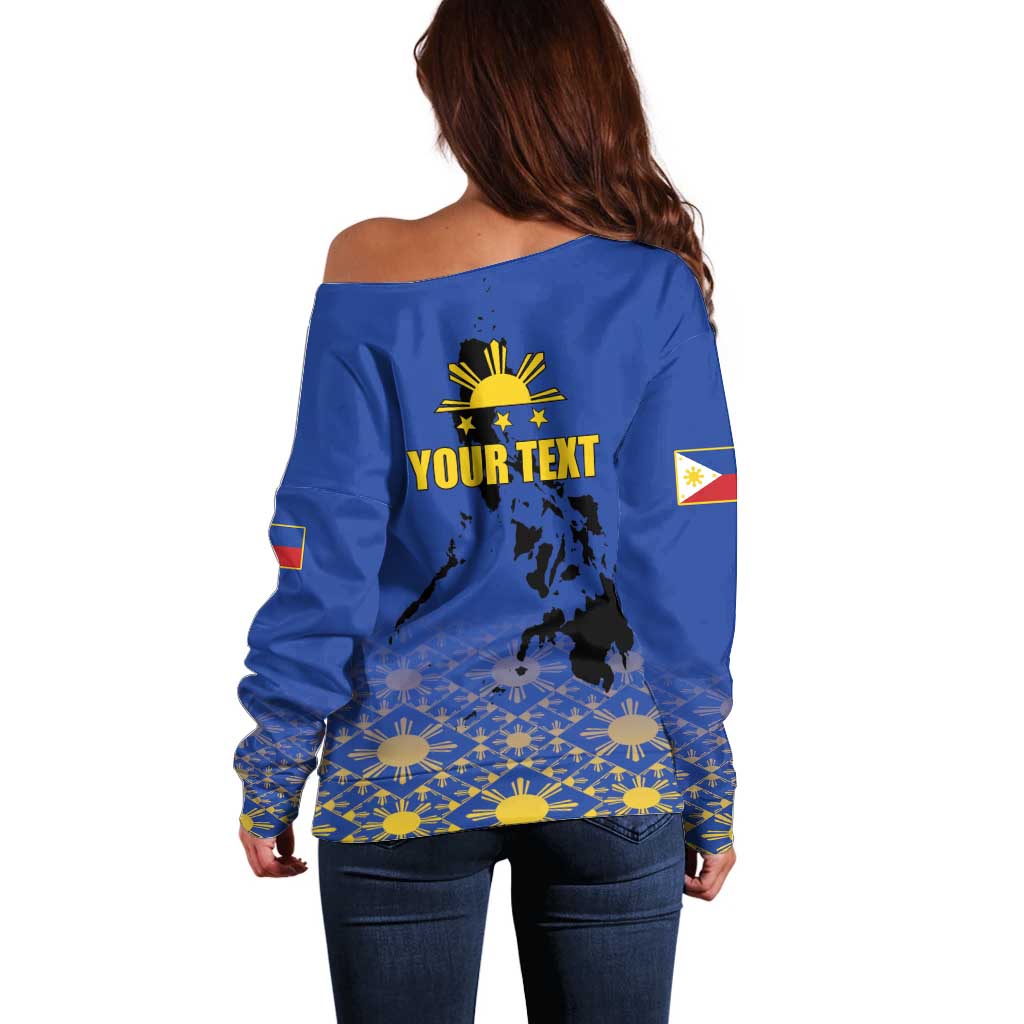 Philippines Independence Day Off Shoulder Sweater Kalayaan Kinabukasan Kasaysayan