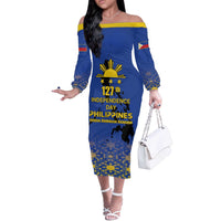 Philippines Independence Day Off The Shoulder Long Sleeve Dress Kalayaan Kinabukasan Kasaysayan