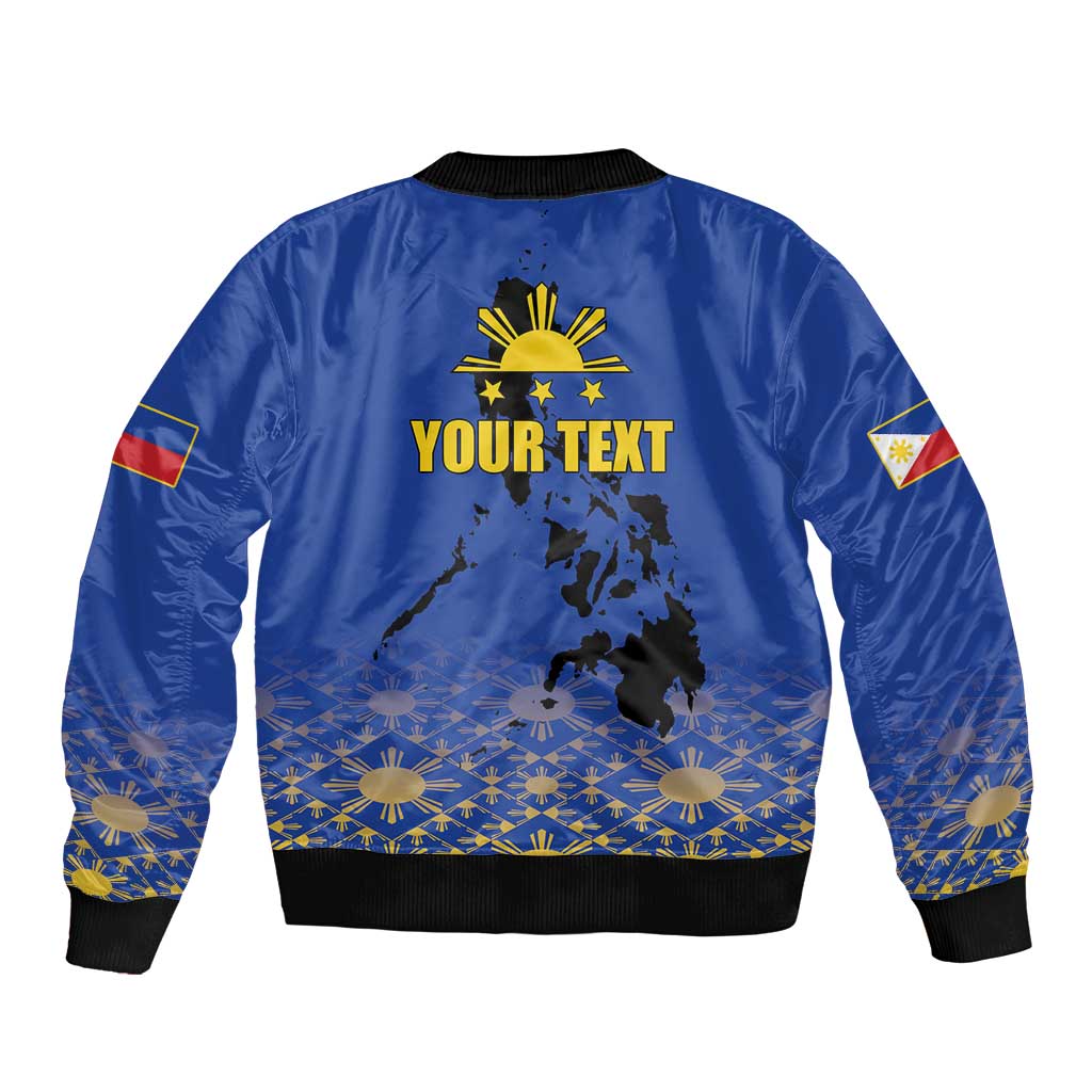 Philippines Independence Day Sleeve Zip Bomber Jacket Kalayaan Kinabukasan Kasaysayan
