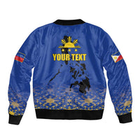 Philippines Independence Day Sleeve Zip Bomber Jacket Kalayaan Kinabukasan Kasaysayan