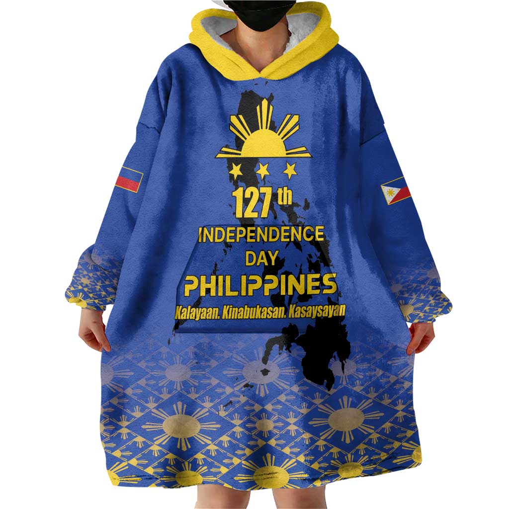 Philippines Independence Day Wearable Blanket Hoodie Kalayaan Kinabukasan Kasaysayan