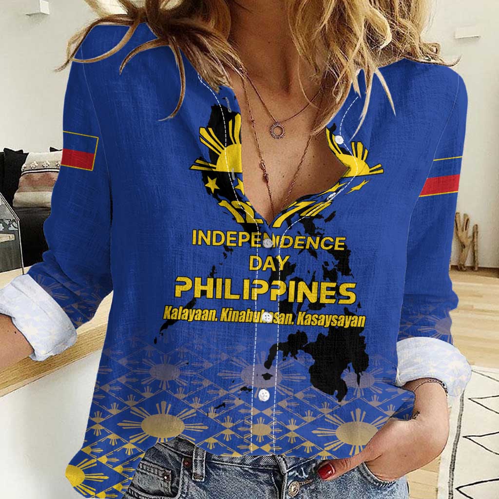 Philippines Independence Day Women Casual Shirt Kalayaan Kinabukasan Kasaysayan