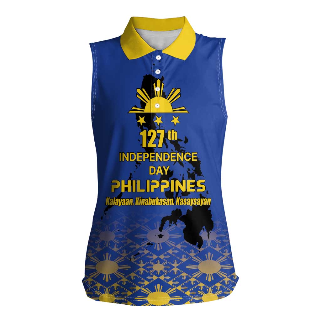Philippines Independence Day Women Sleeveless Polo Shirt Kalayaan Kinabukasan Kasaysayan