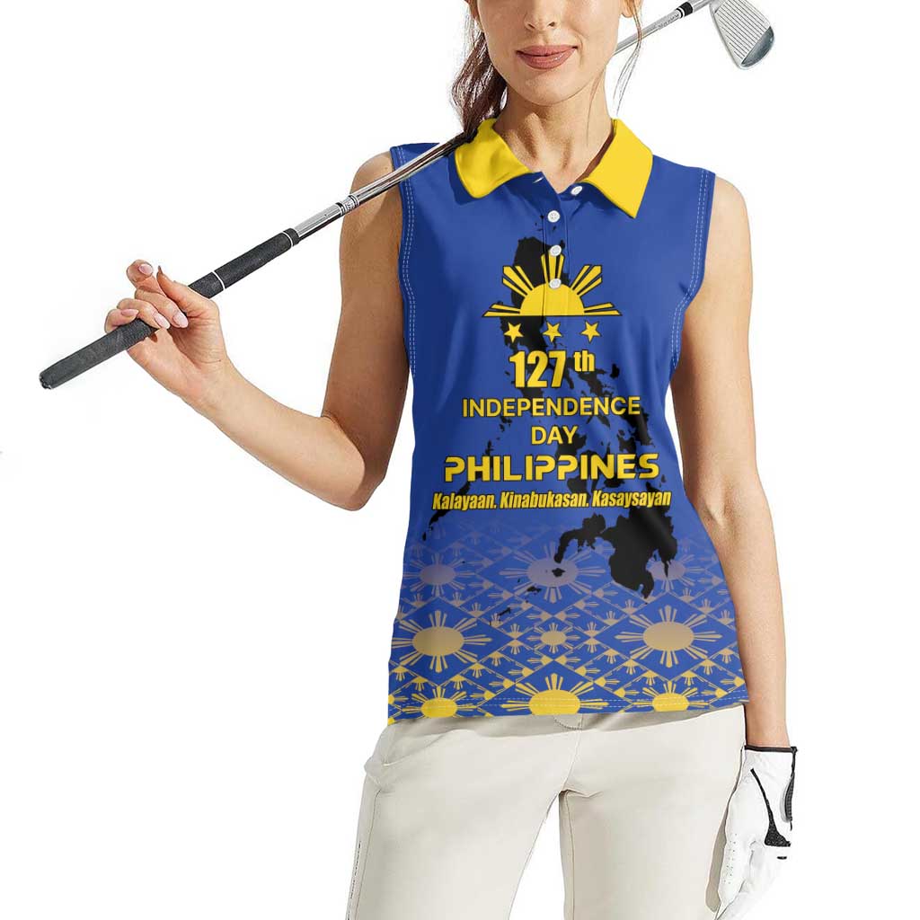Philippines Independence Day Women Sleeveless Polo Shirt Kalayaan Kinabukasan Kasaysayan