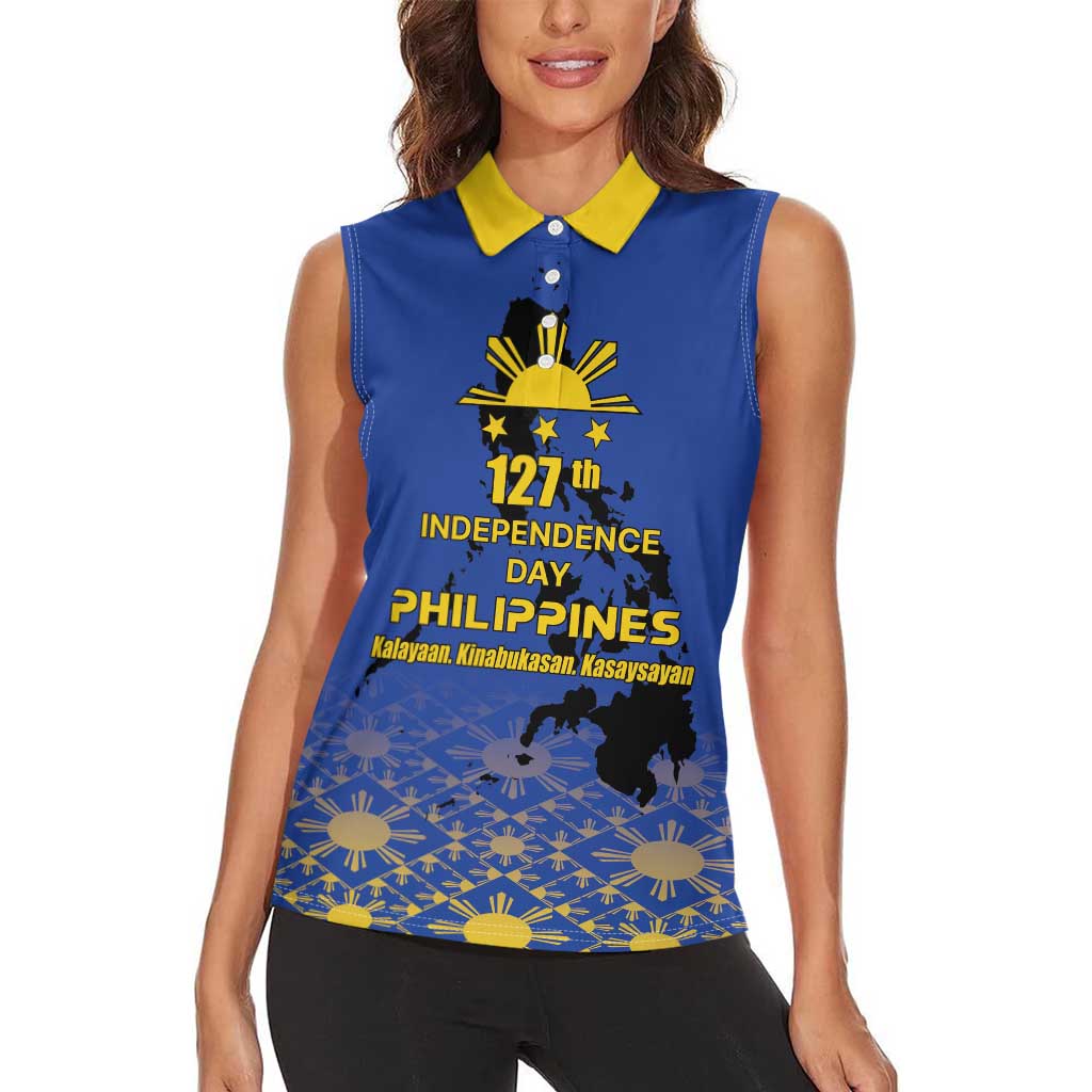 Philippines Independence Day Women Sleeveless Polo Shirt Kalayaan Kinabukasan Kasaysayan