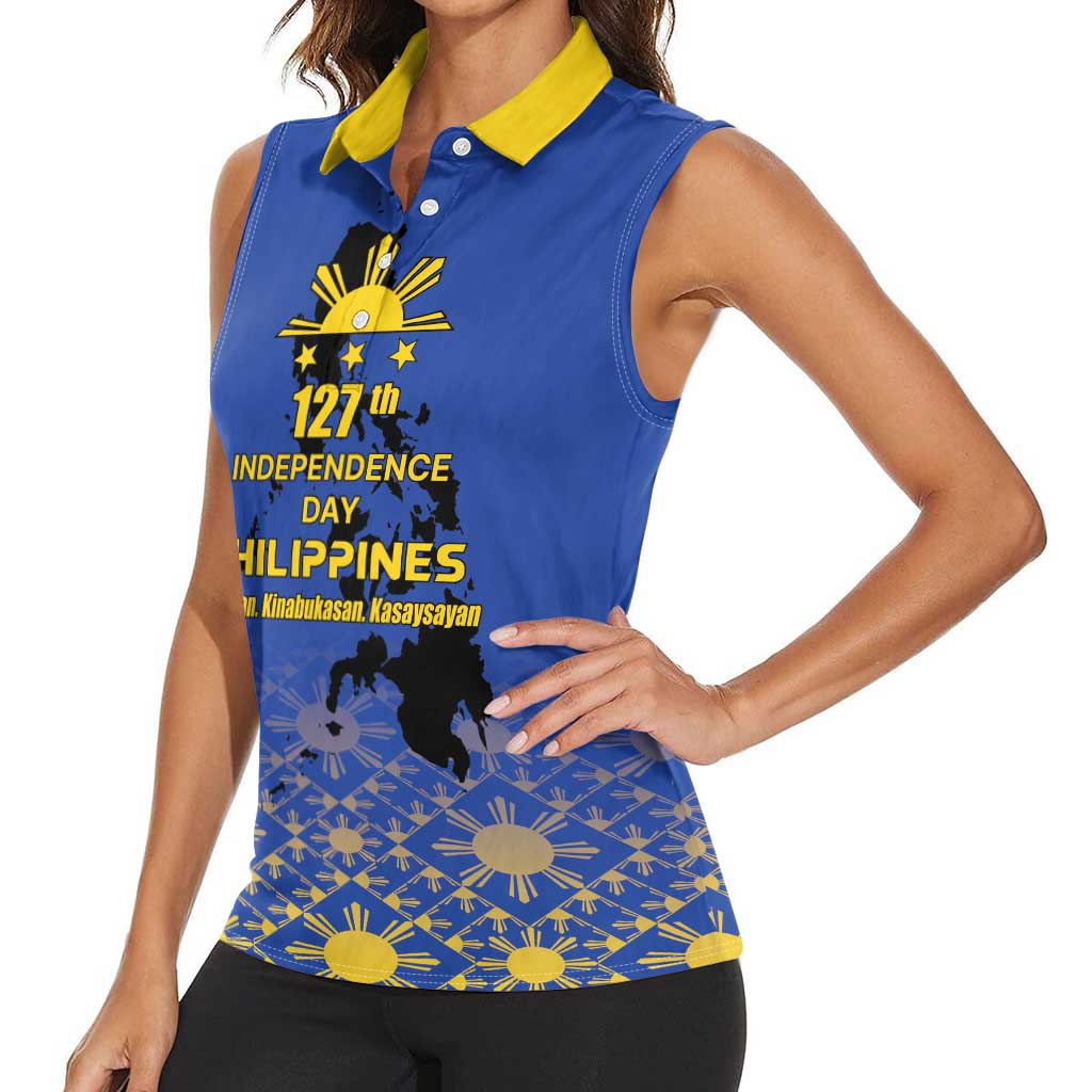 Philippines Independence Day Women Sleeveless Polo Shirt Kalayaan Kinabukasan Kasaysayan