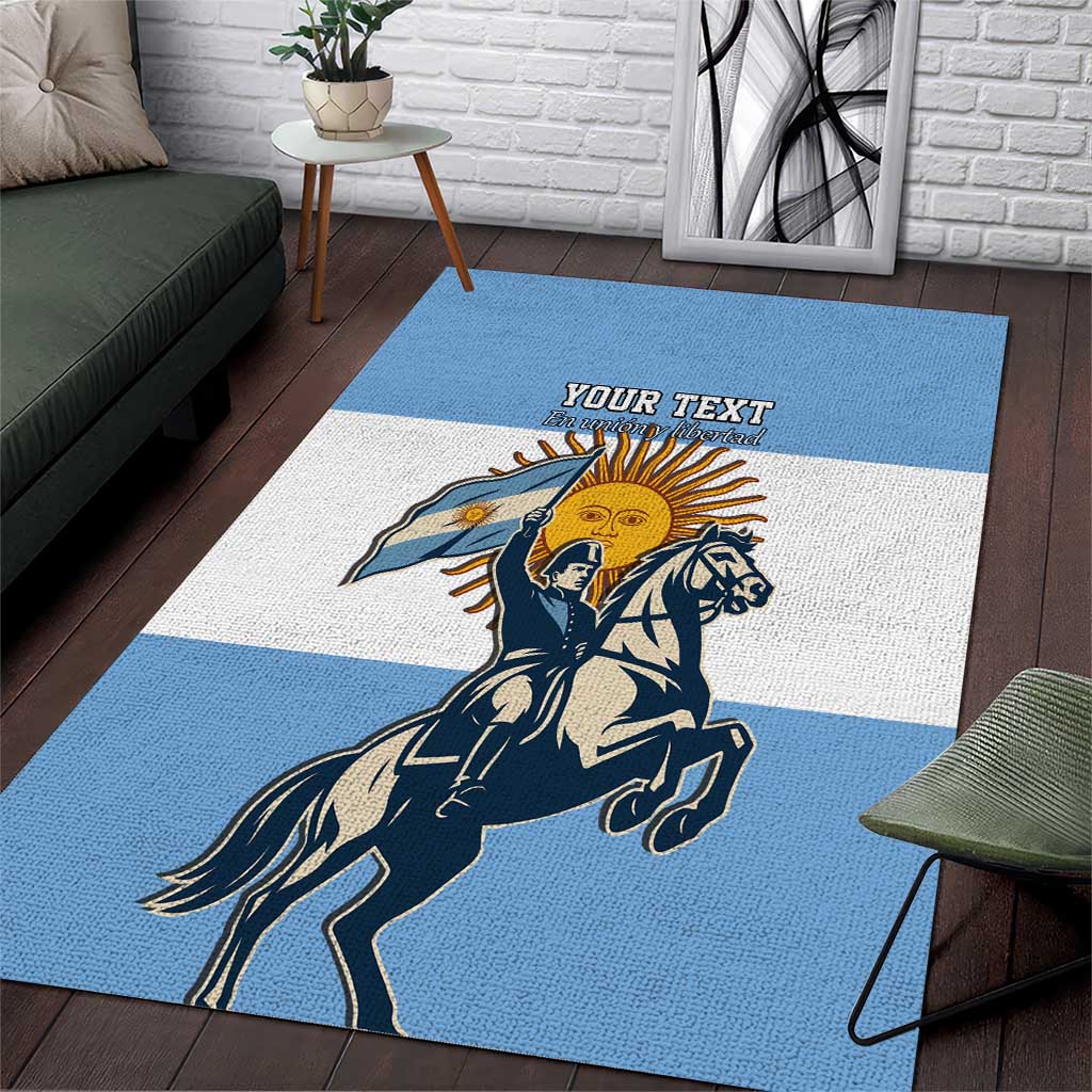 Personalized Argentina Flag Day 20th June Area Rug Manuel Belgrano