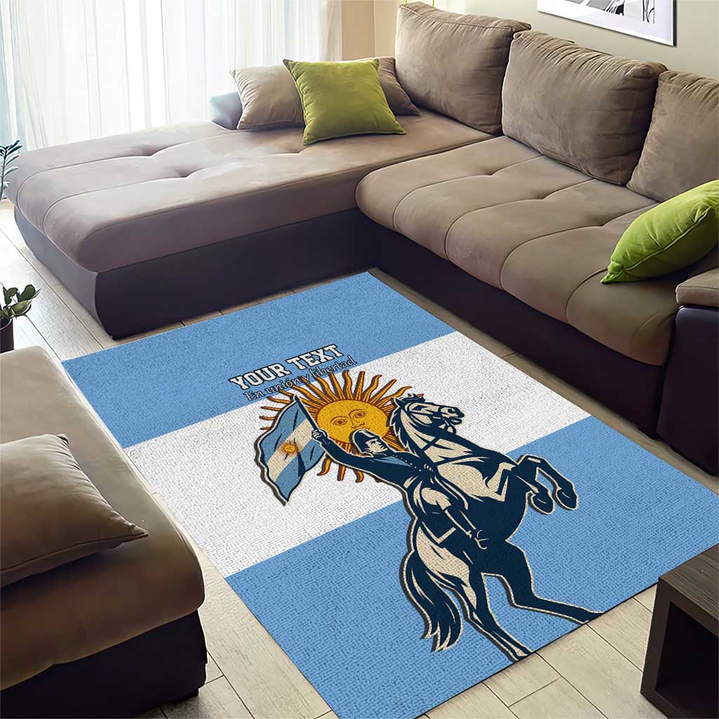 Personalized Argentina Flag Day 20th June Area Rug Manuel Belgrano