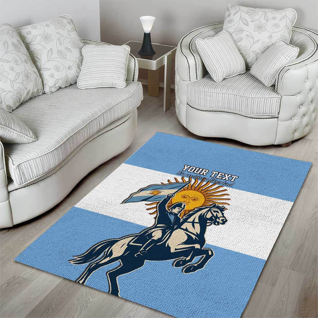 Personalized Argentina Flag Day 20th June Area Rug Manuel Belgrano