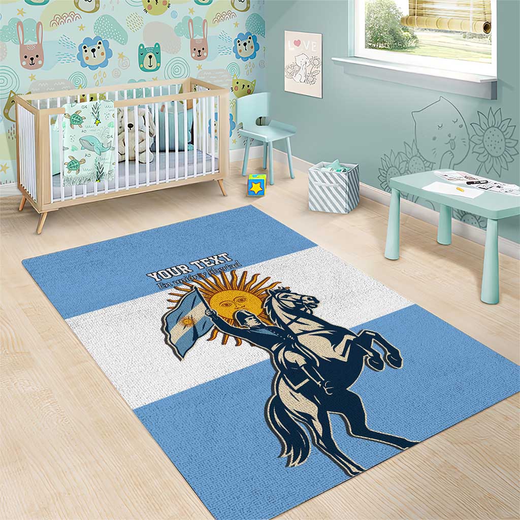 Personalized Argentina Flag Day 20th June Area Rug Manuel Belgrano