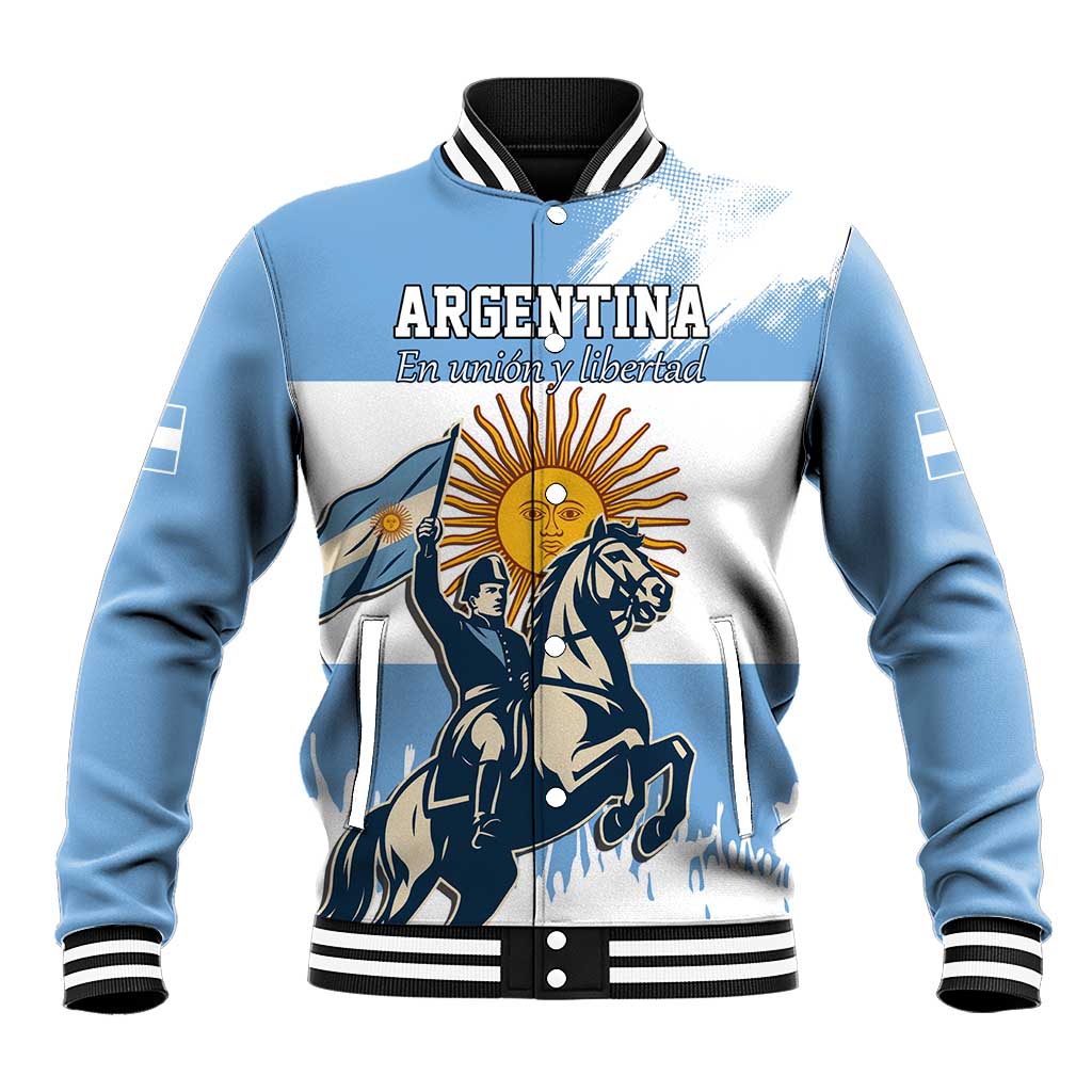 Personalized Argentina Flag Day 20th June Baseball Jacket Manuel Belgrano