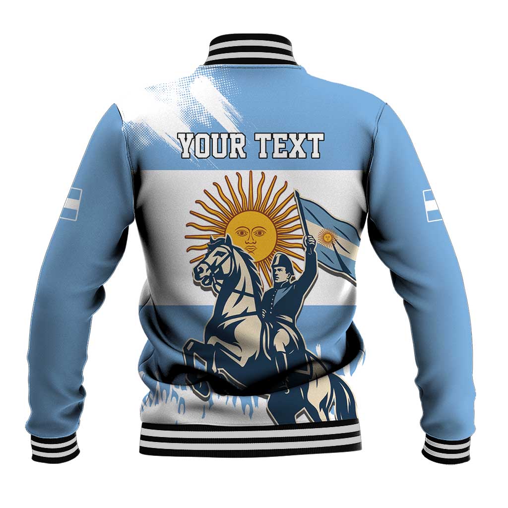 Personalized Argentina Flag Day 20th June Baseball Jacket Manuel Belgrano